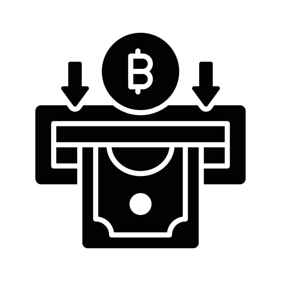 Bitcoin withdraw vector design isolated on white background