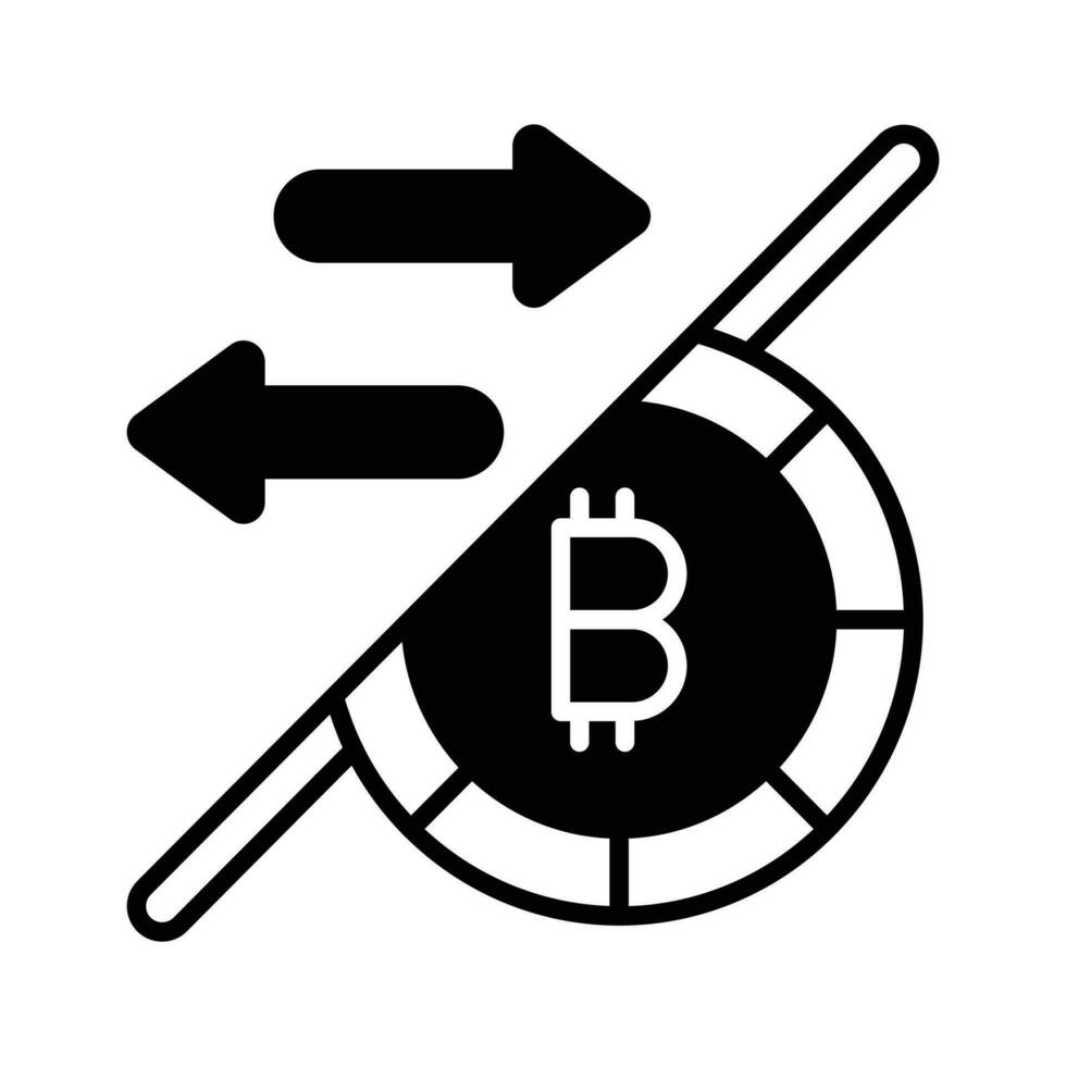 Bitcoin transaction vector design isolated on white background