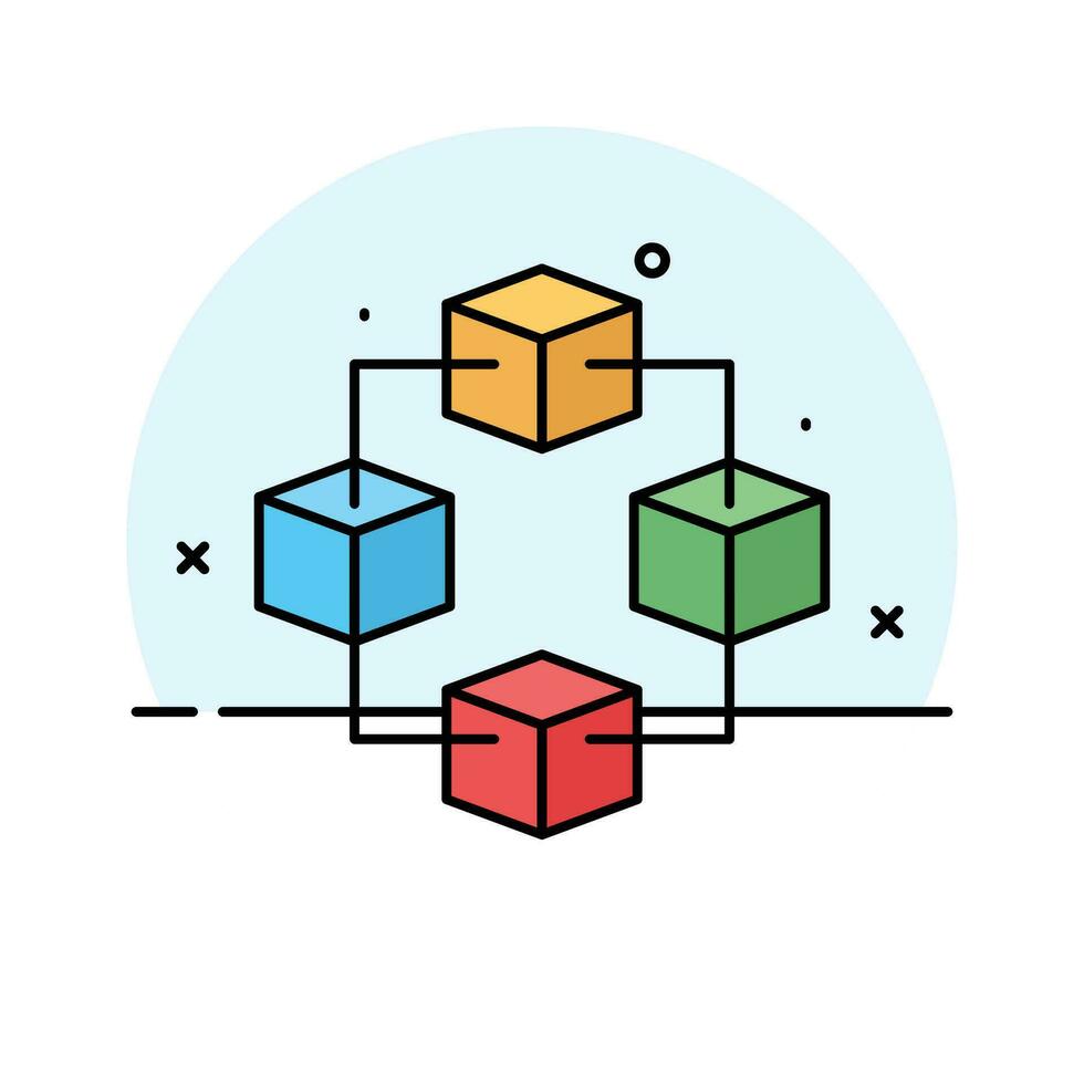 Well designed icon of blockchain in modern style vector