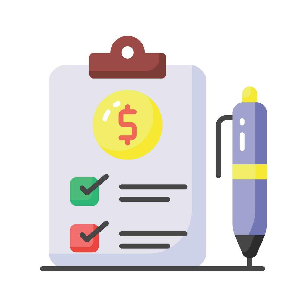 Dollar on page depicting concept vector of financial document, ready to use icon