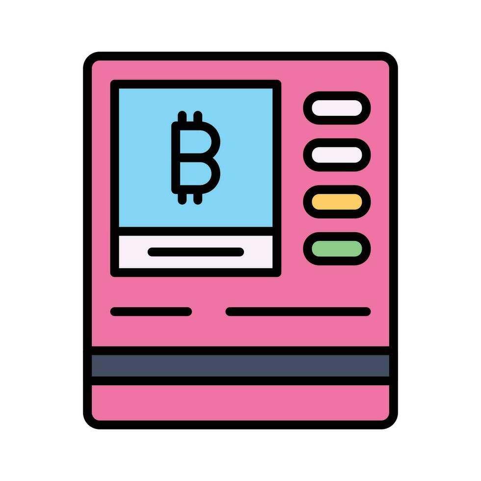 Bitcoin atm machine vector design ready for premium download
