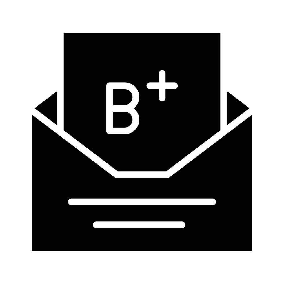 B plus grades, exam result or exam report vector design