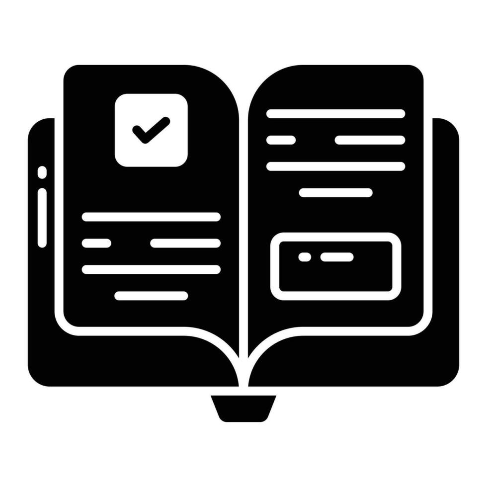 Organized book of reference on a certain field of knowledge, employee handbook icon design vector