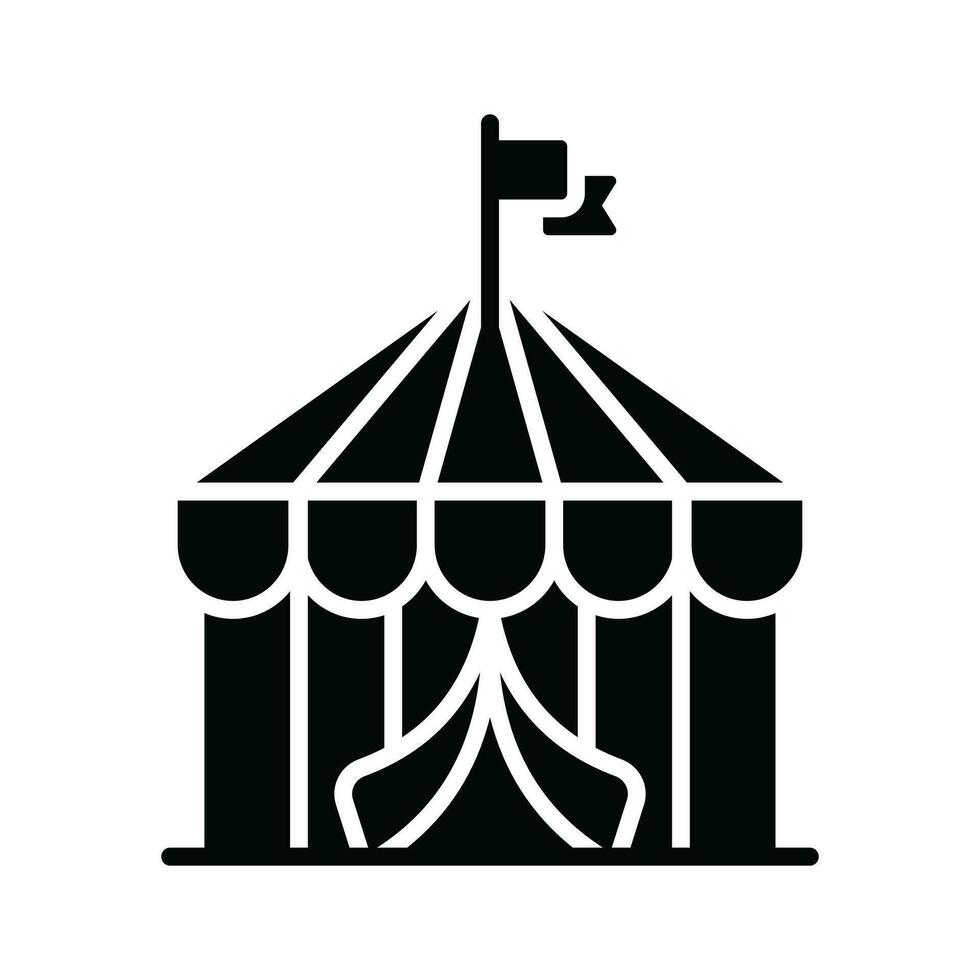Check this beautifully designed icon of circus tent in trendy style vector