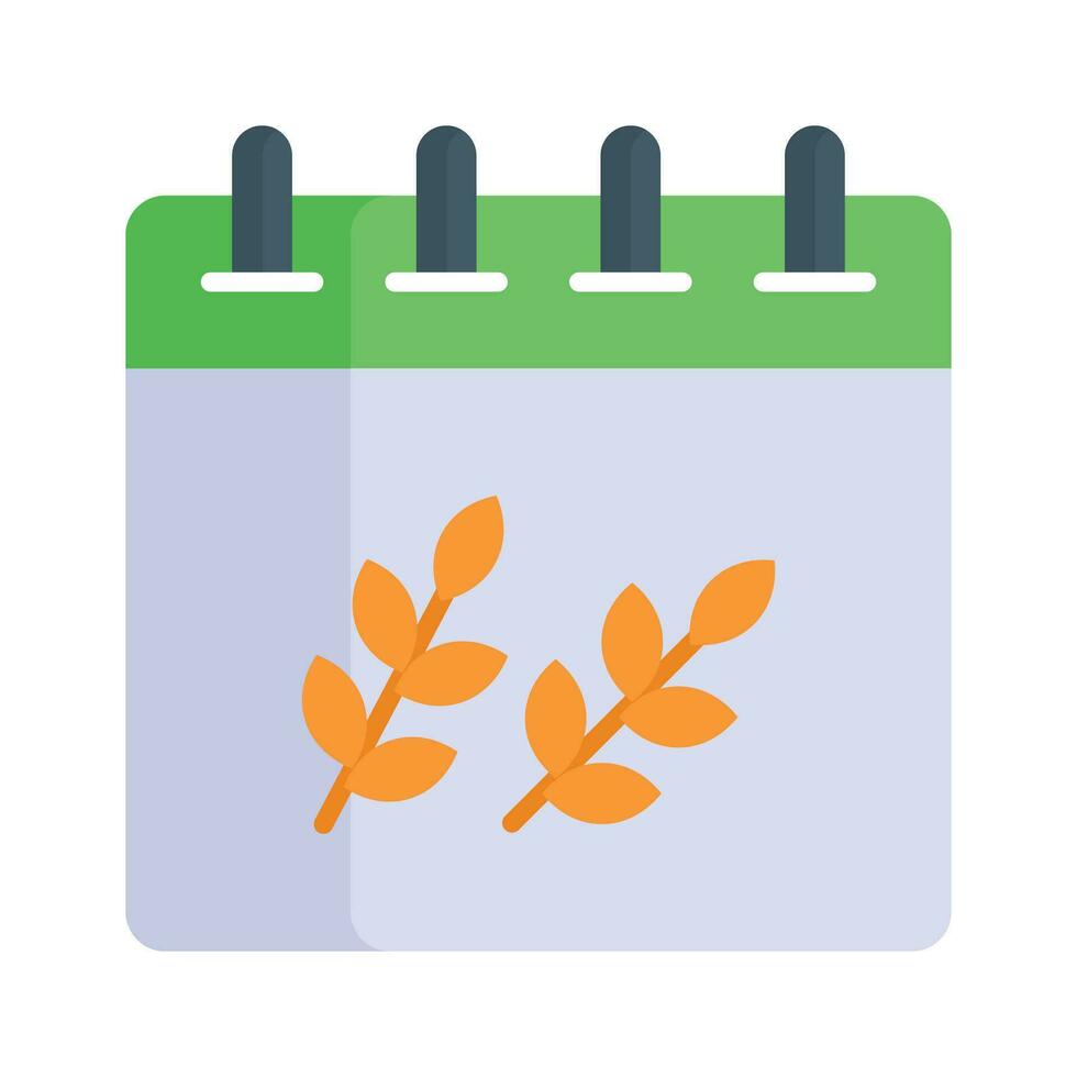 Wheat barley on calendar showing agriculture schedule vector design