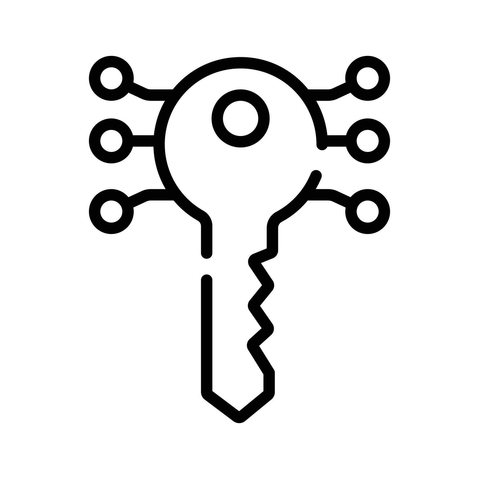 Digital key. Electronic key made with binary code. Cyber security and