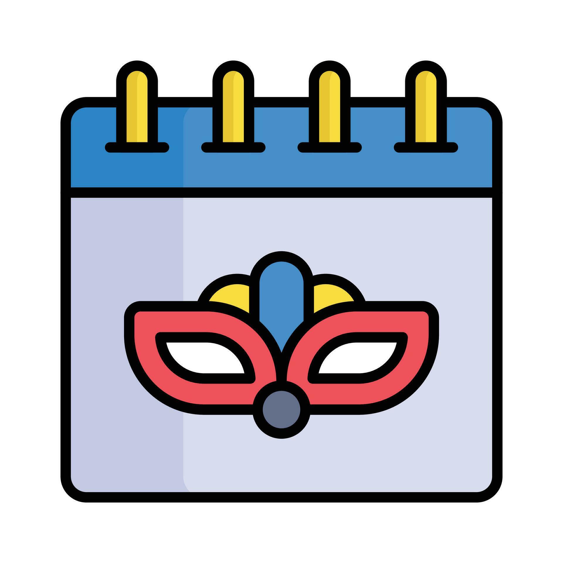 Carnival mask on calendar showing concept icon of carnival calendar