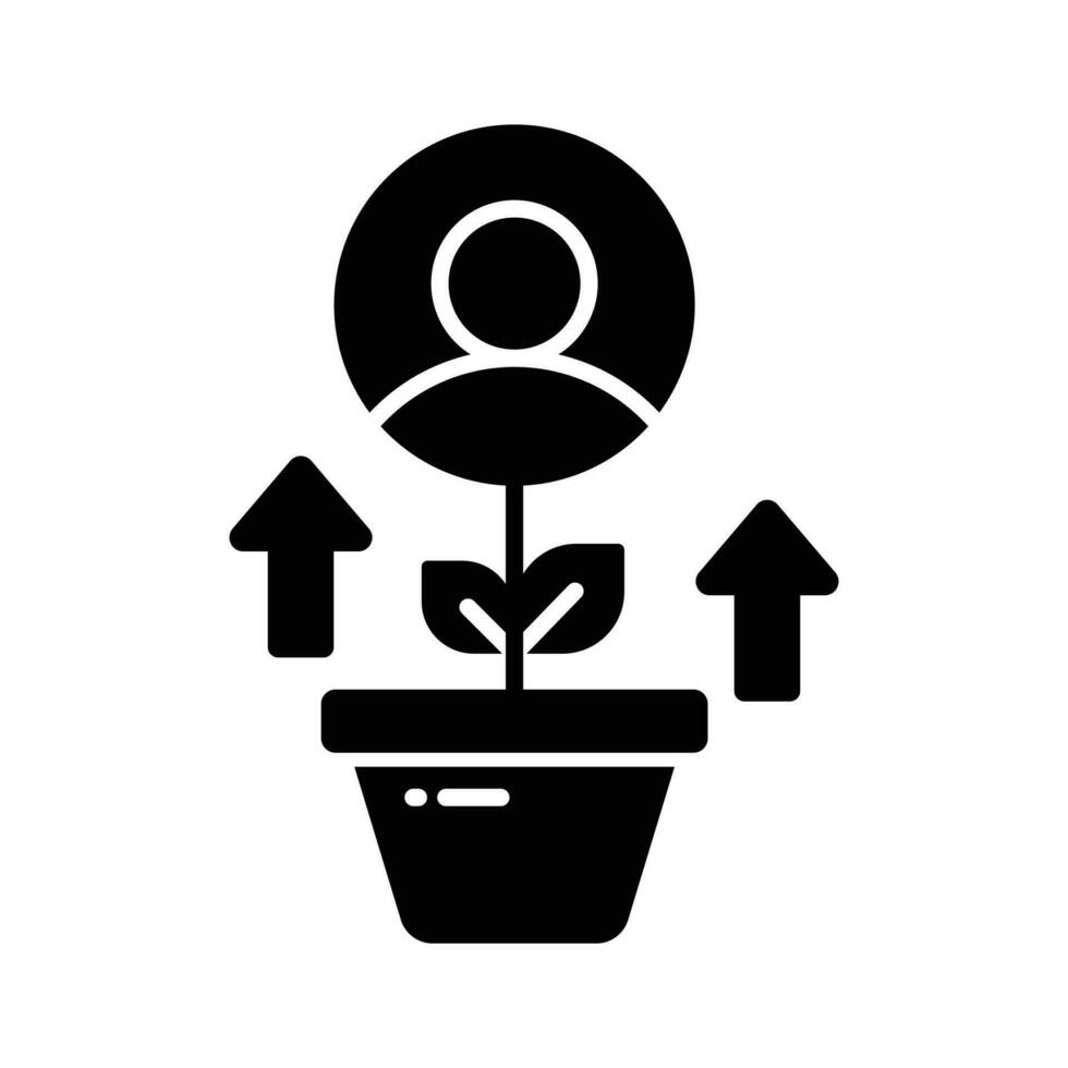 Check this beautifully designed icon of employee growth in trendy style, ready to use vector