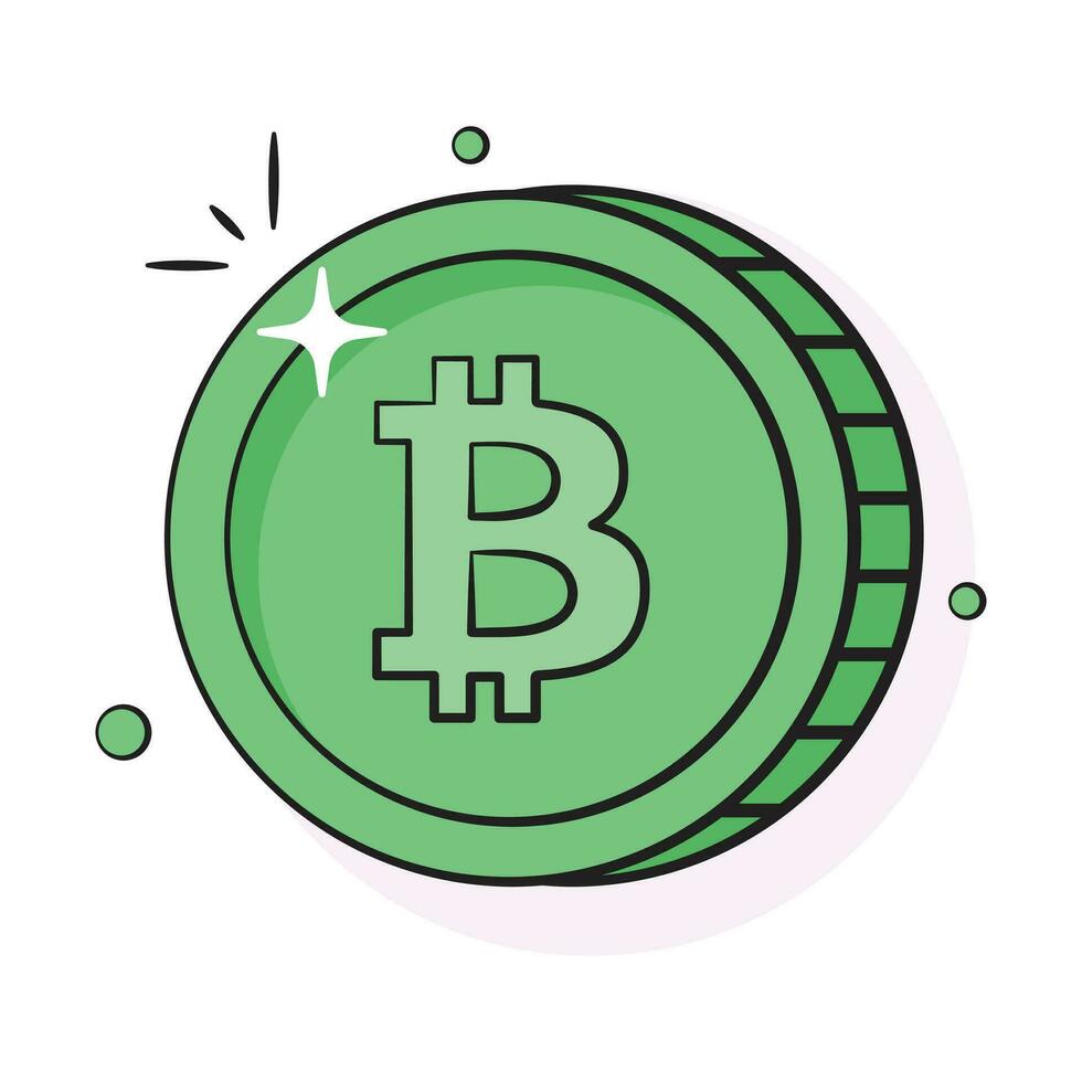 Well designed icon of Bitcoin, cryptocurrency coin vector design