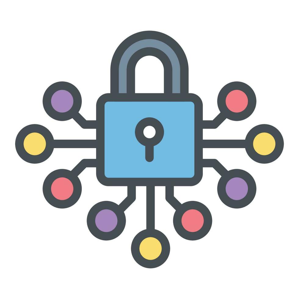 Cyber security icon, vector illustration keyhole icon. Encryption documents