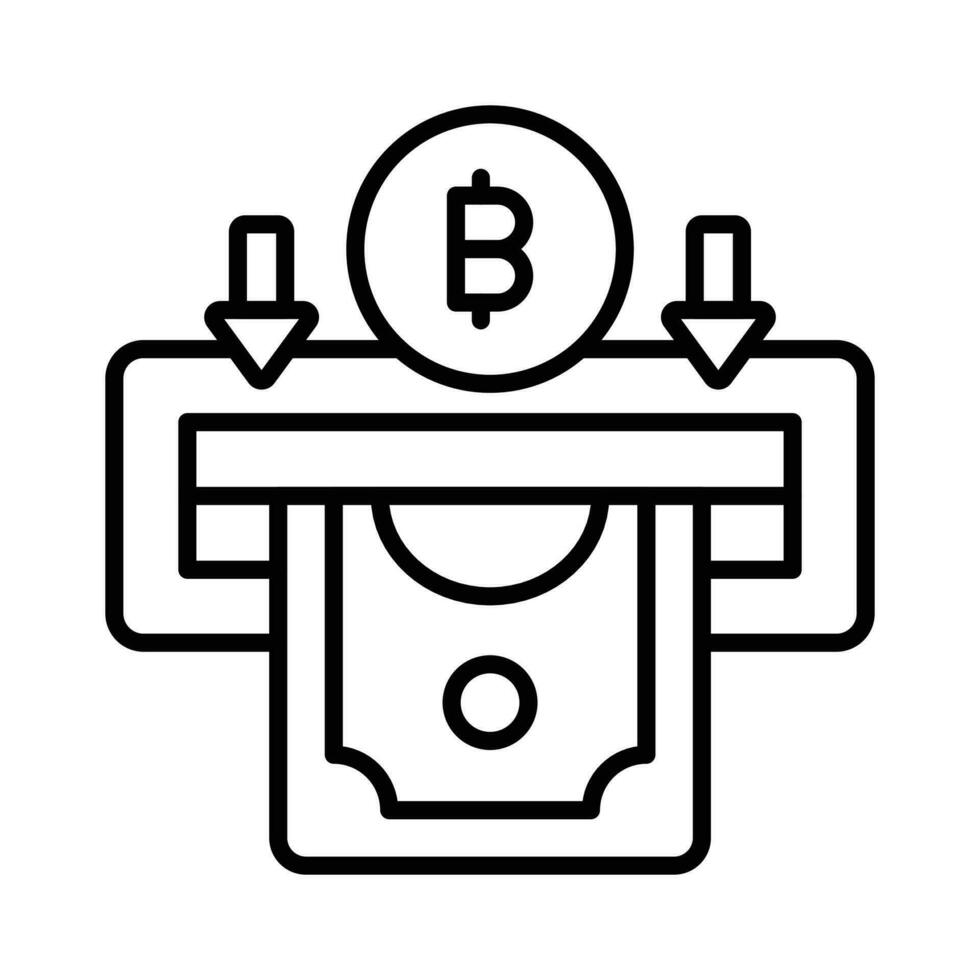 Bitcoin withdraw vector design isolated on white background