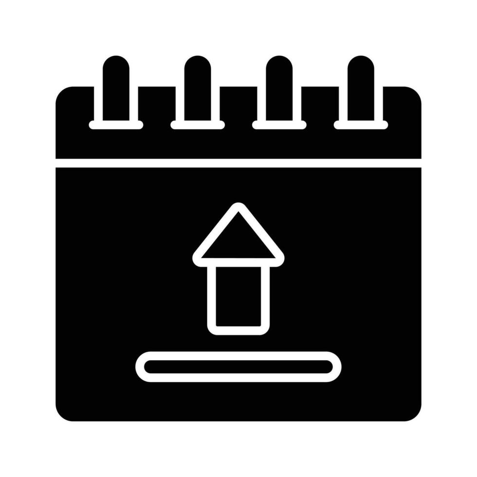 Upwards arrow with calendar showing concept icon of upload vector