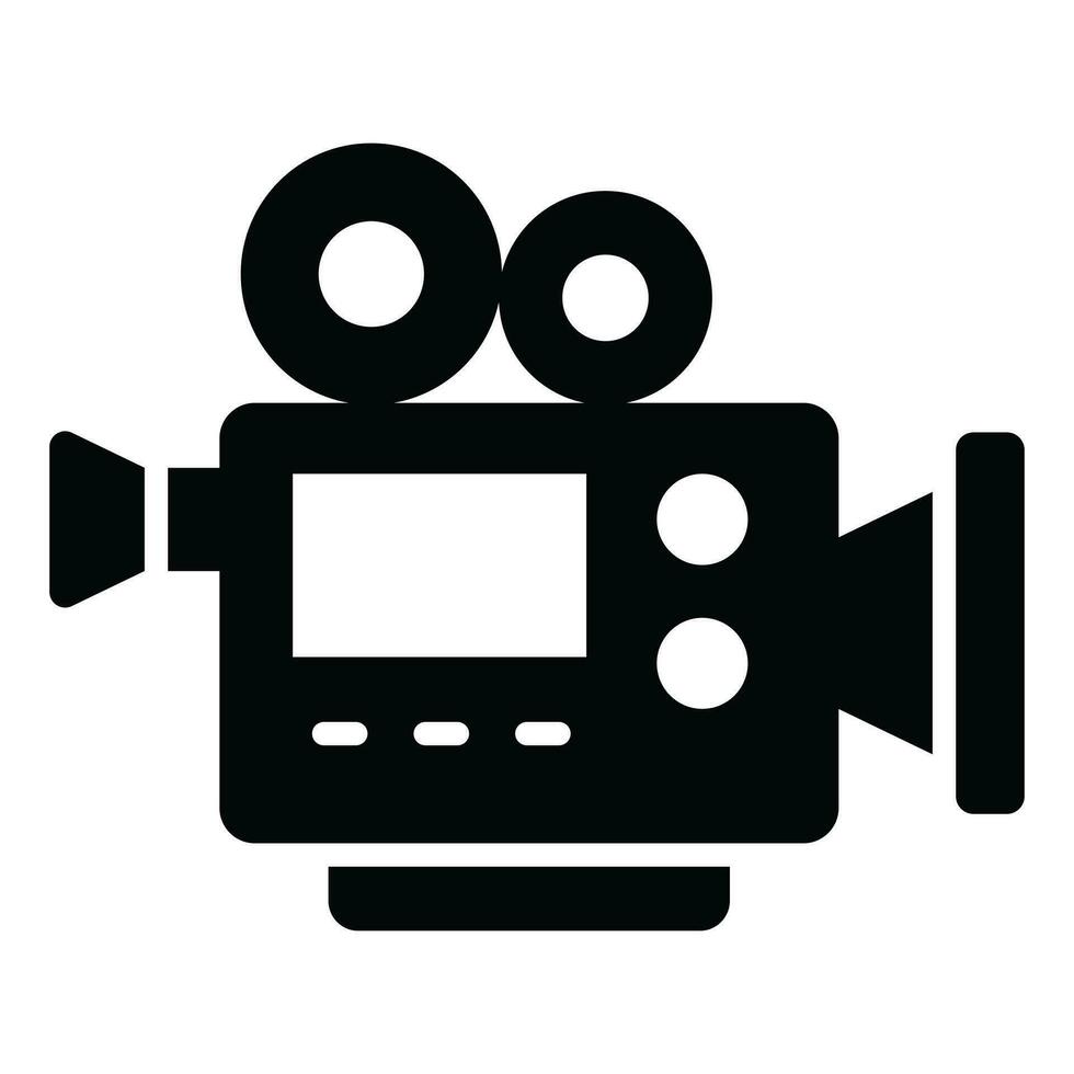 Retro film camera vector design in trendy style, professional video camera design