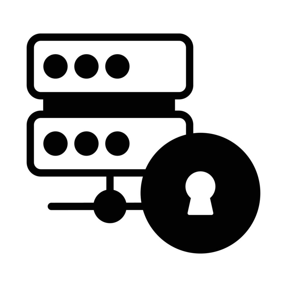 Hosting server icon for web and mobile. Web hosting icon, database symbol, security icon vector