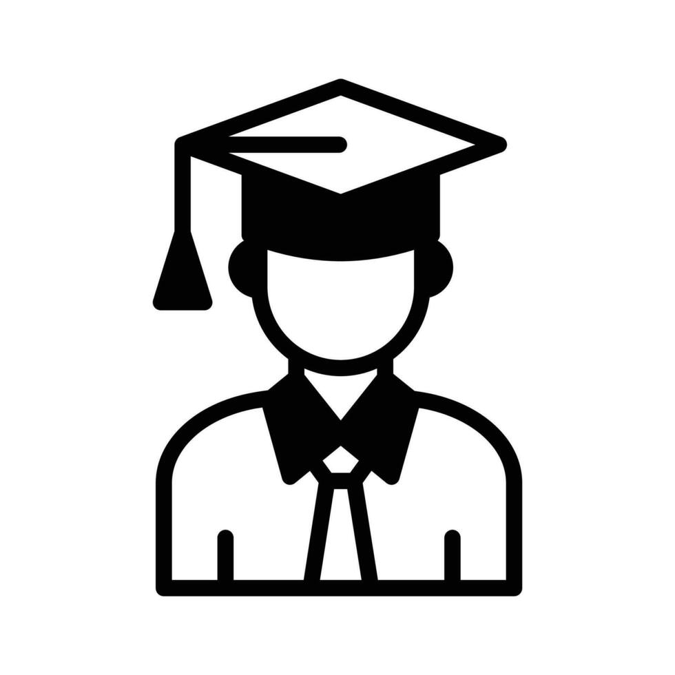 A person wearing academic cap showing concept icon of graduation, ready to use vector