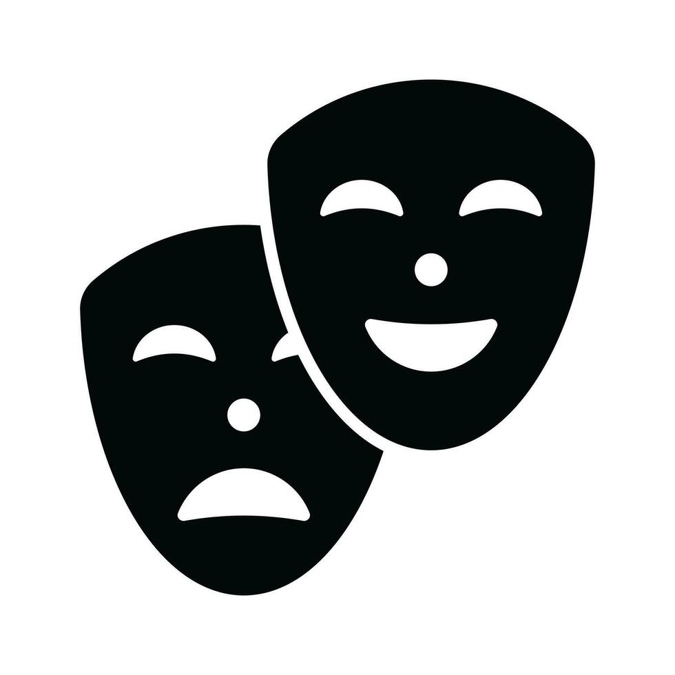 Face masks, theater masks theme party icon in modern style, easy to use vector