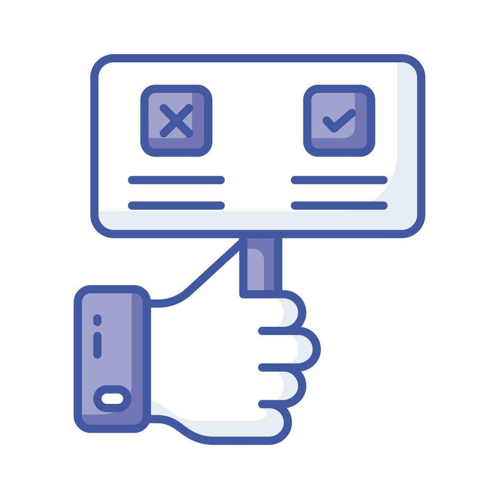 Hand holding feedback banner showing concept icon of feedback in trendy style vector