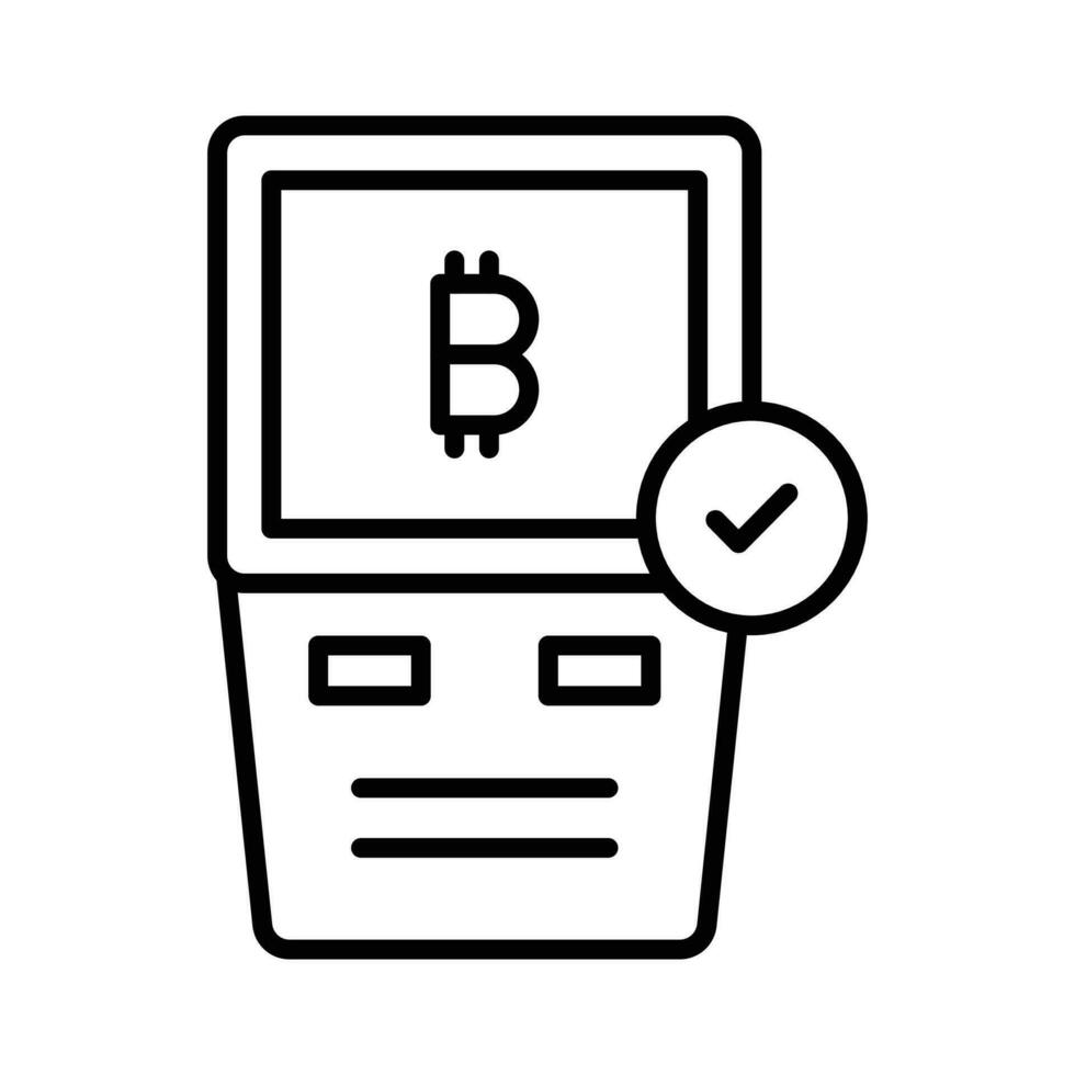 Bitcoin atm machine vector design ready for premium download