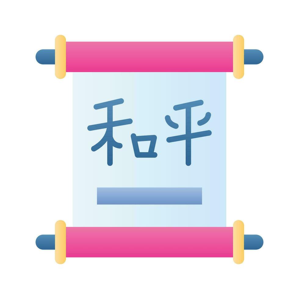 Trendy vector of chinese scroll, isolated on white background