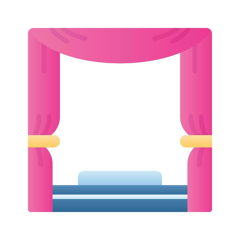 obtener tu sostener en esta cuidadosamente diseñado icono de teatro escenario, prima vector de teatro cortinas