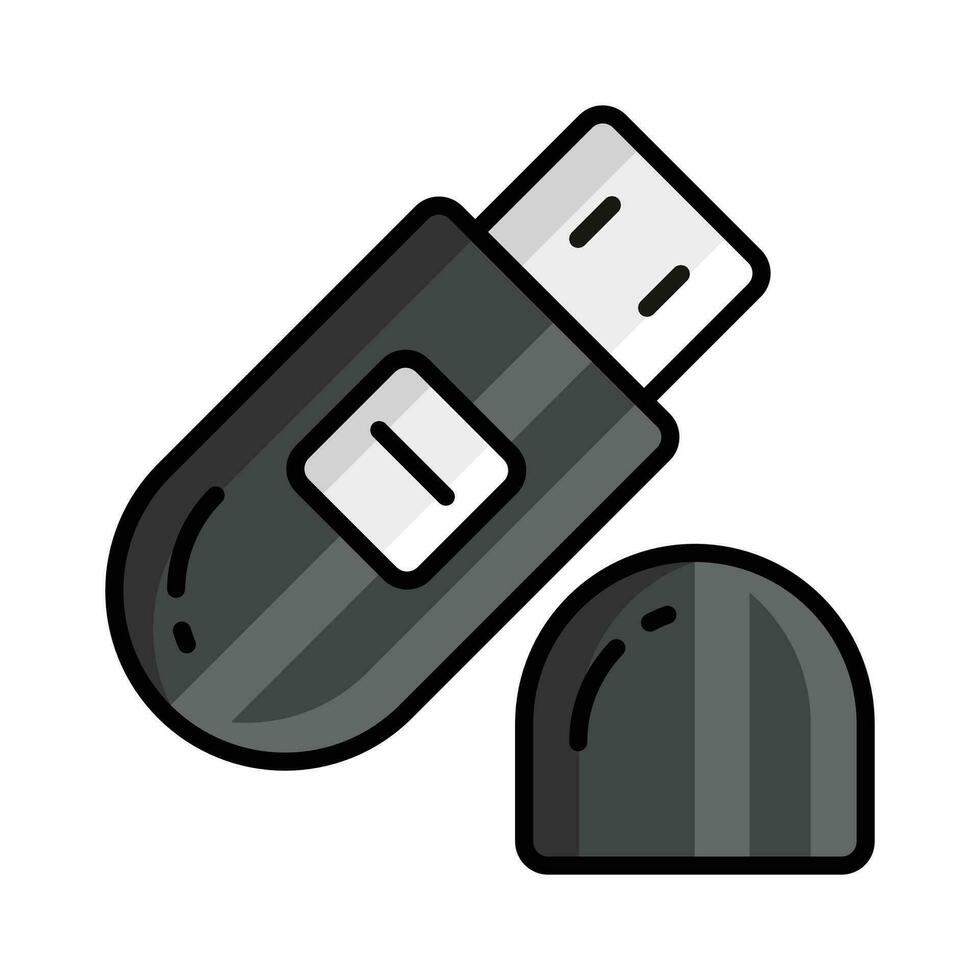 Flash drive vector icon, external data storage