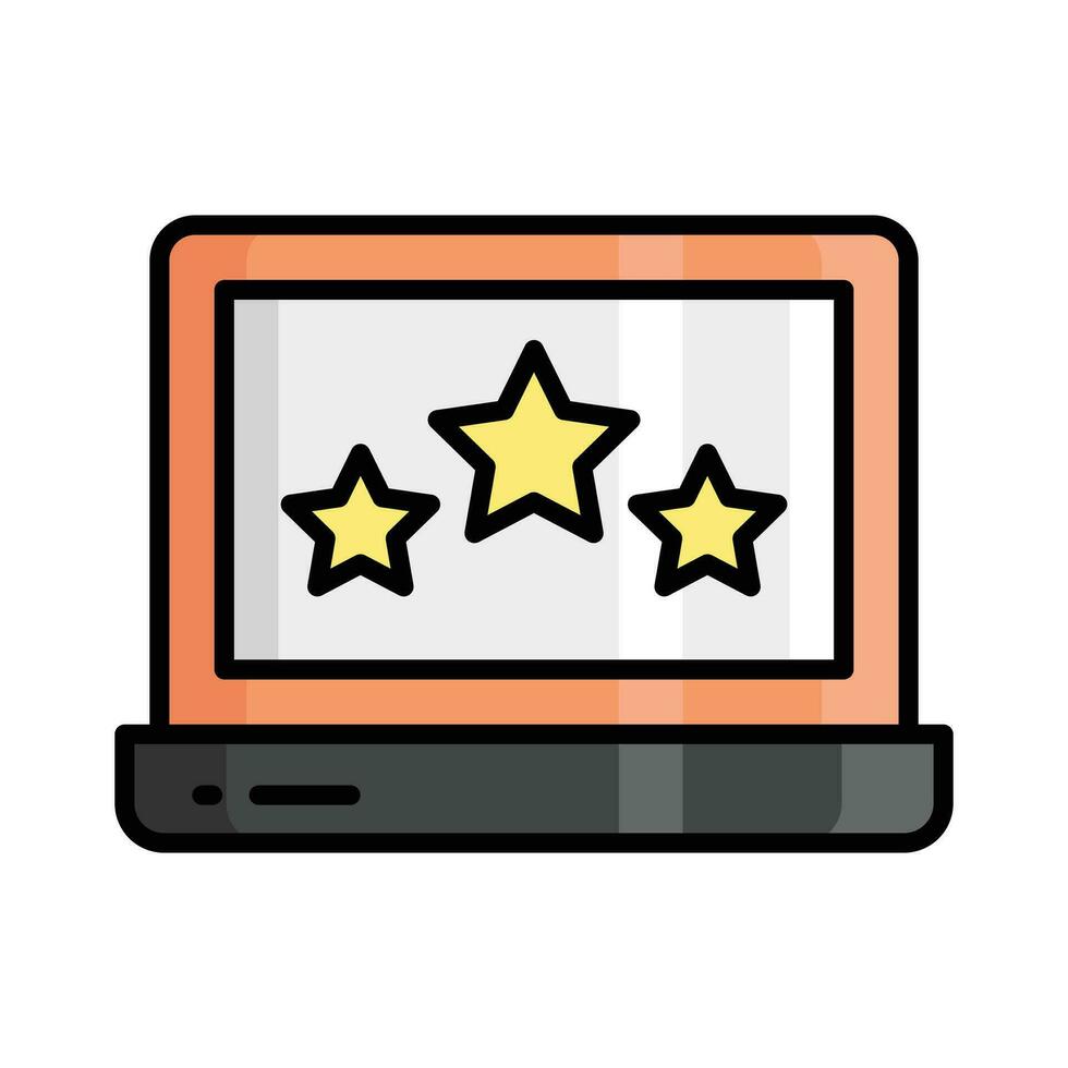 Star inside laptop showing concept of feedback vector