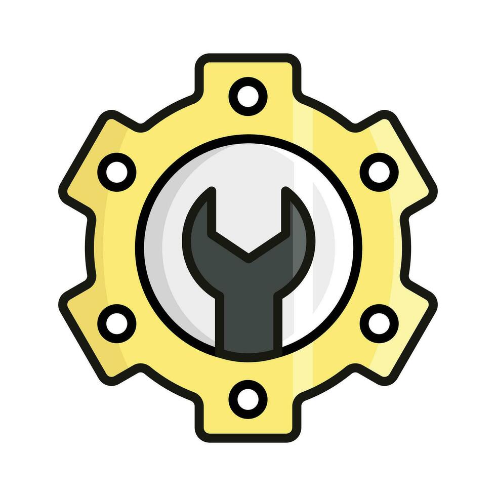 Spanner with gear icon concept of settings in trendy style vector