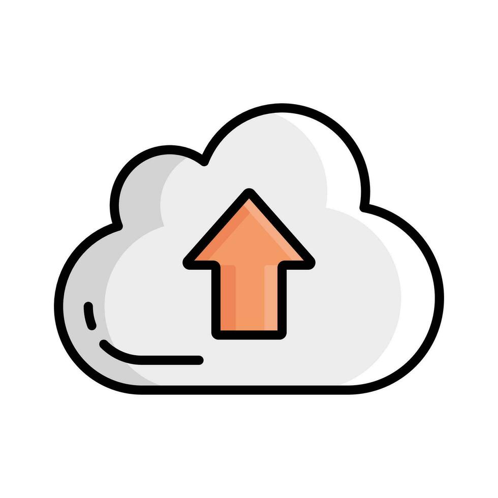 Cloud uploading icon isolated on white background vector