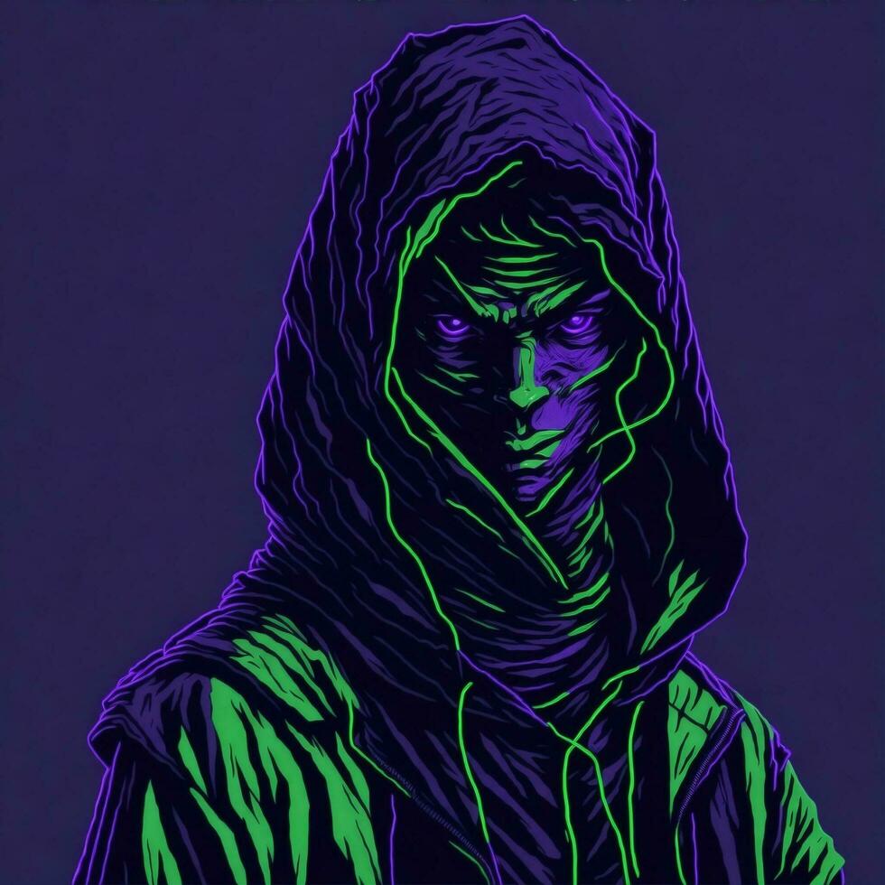 Men wear hoodies, duotone color style ai Generative photo