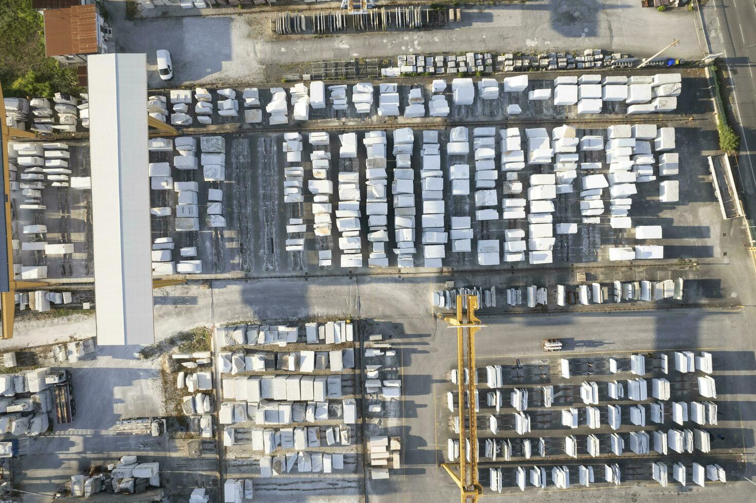 Storage of marble blocks in Carrara Italy photo