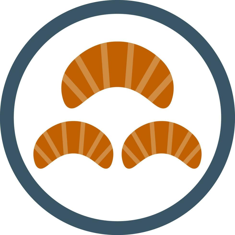 diseño de icono de vector de croissant