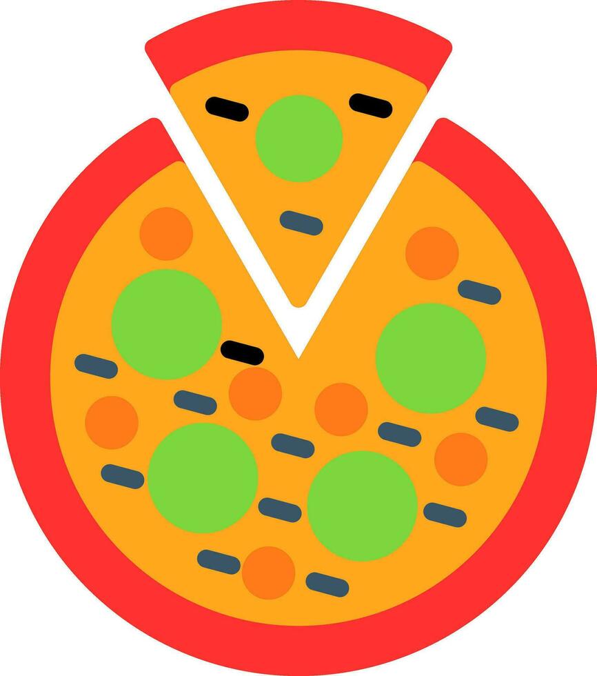 Veggie Pizza Vector Icon Design