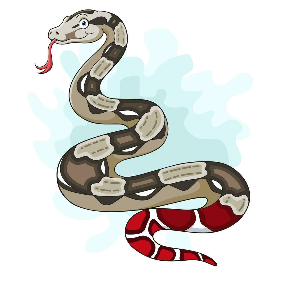 Cartoon happy boa constrictor snake vector