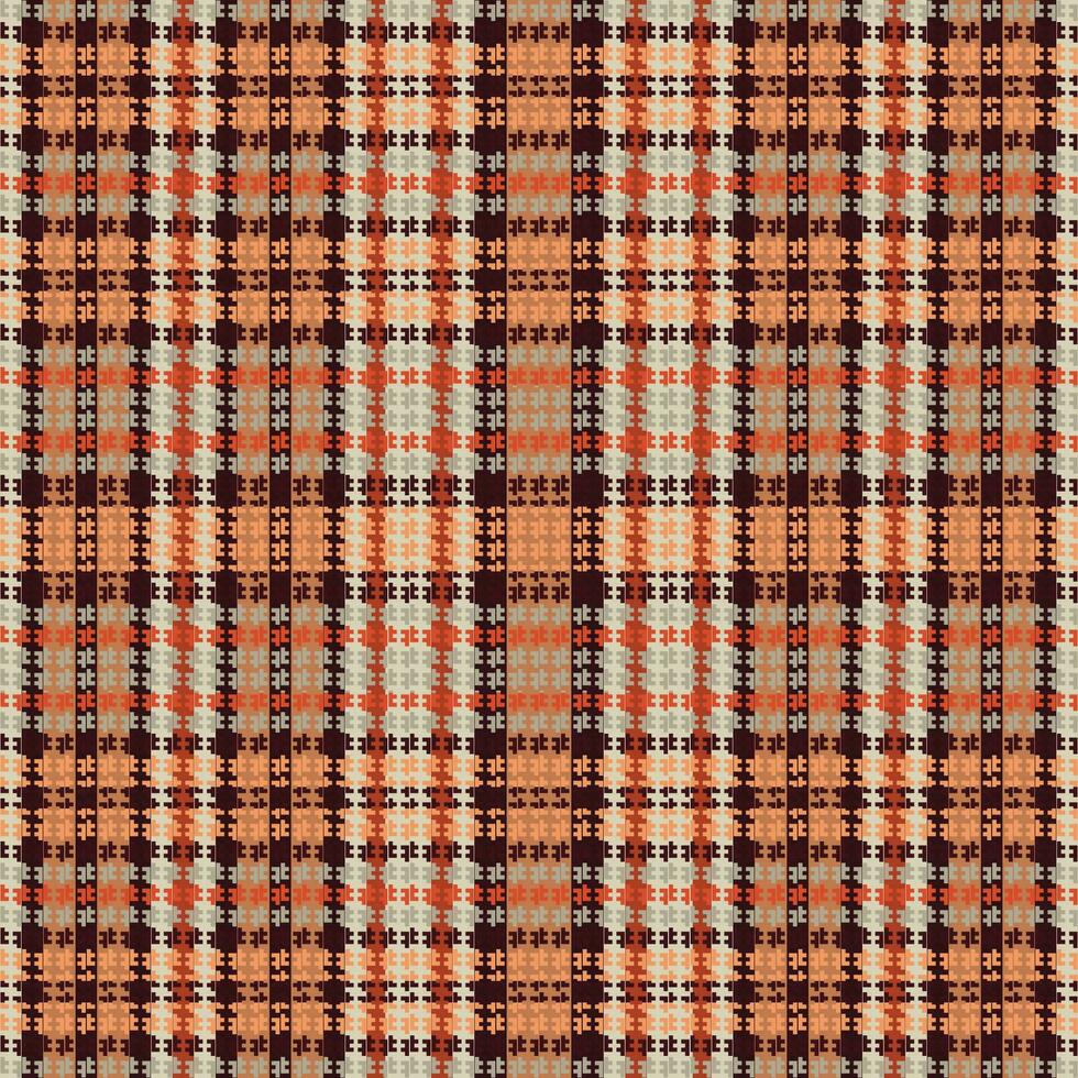 Tartan plaid pattern with texture and coffee color. vector