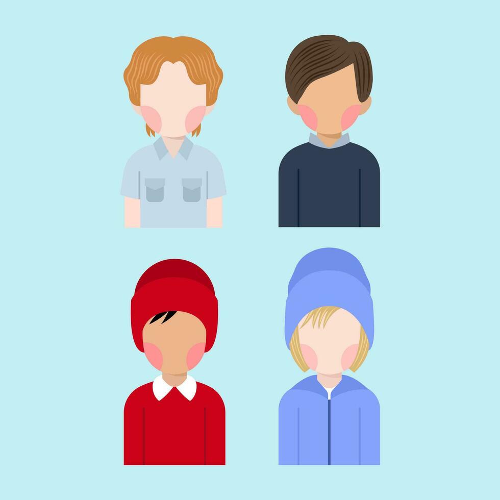 Set Of Little Boy Avatar vector