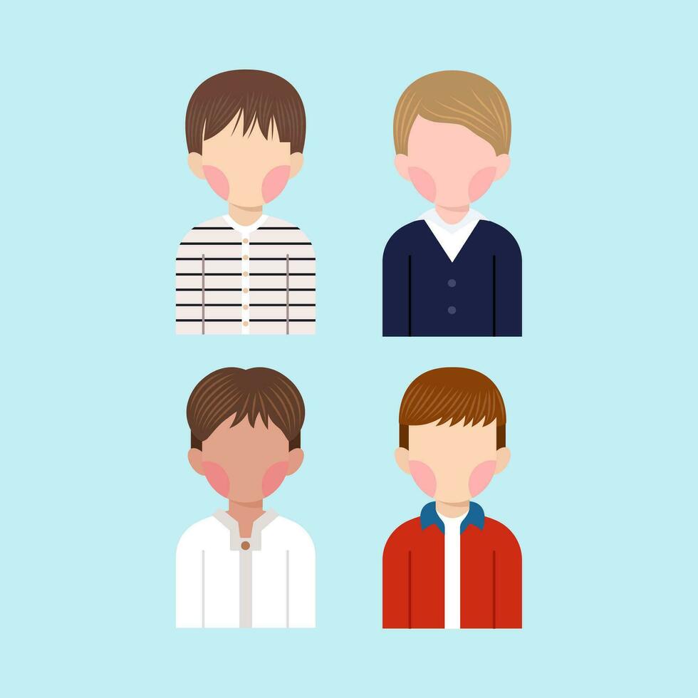 Set Of Little Boy Avatar vector