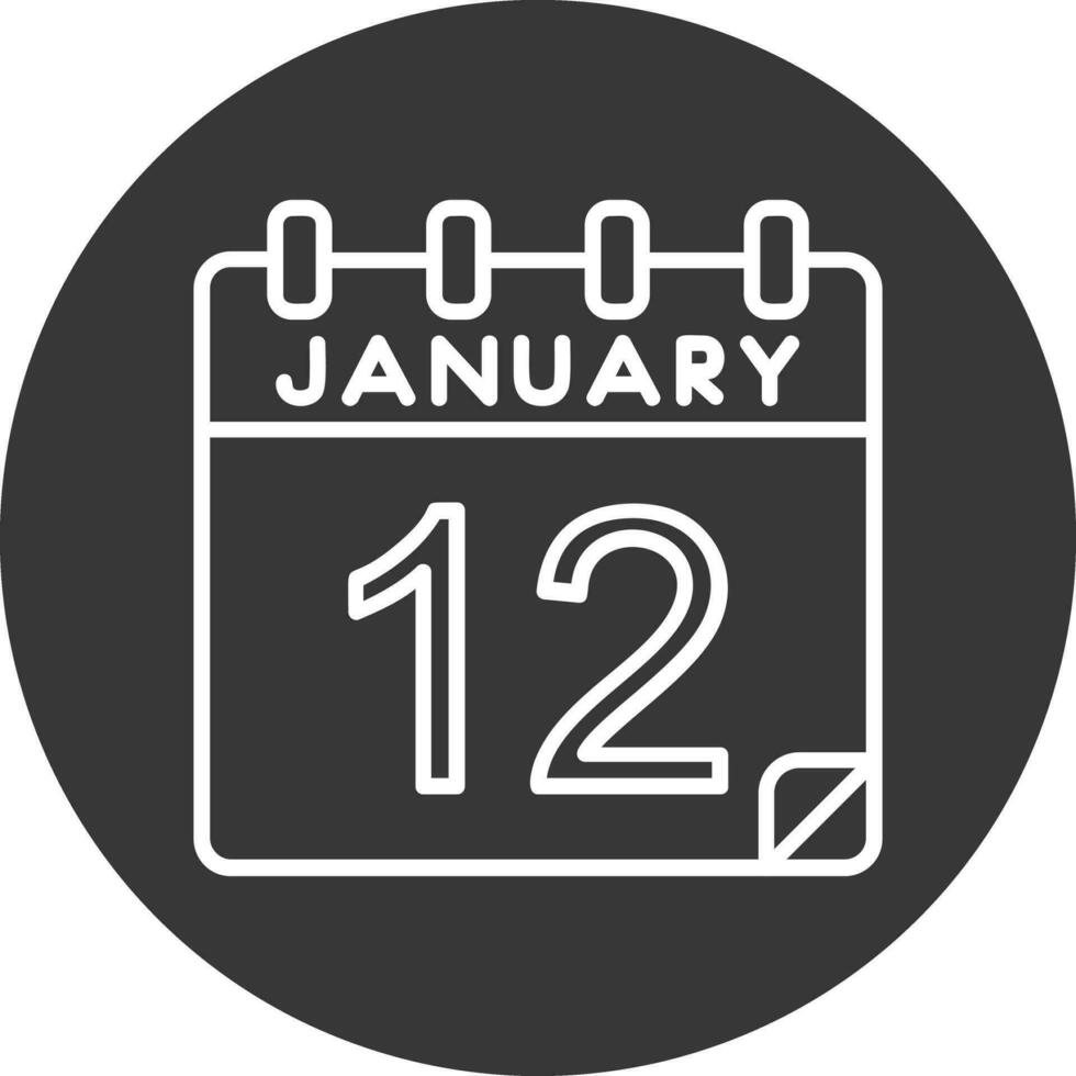 12 enero vector icono