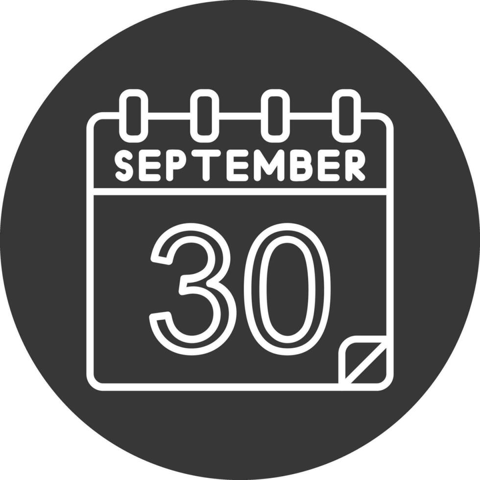 30 September Vector Icon