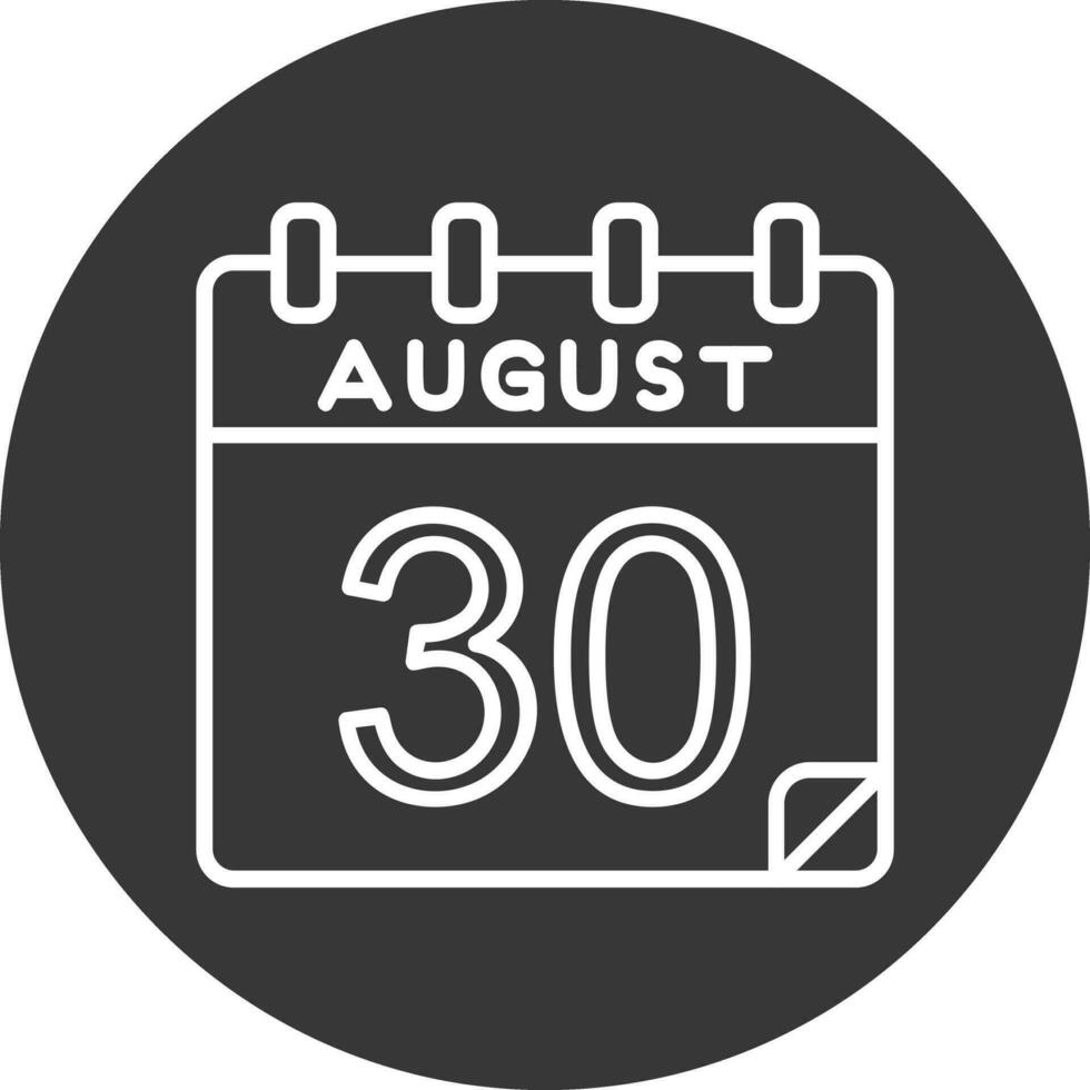 30 August Vector Icon