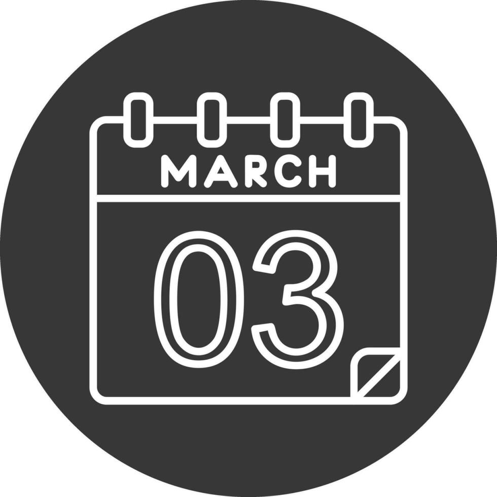 3 marzo vector icono