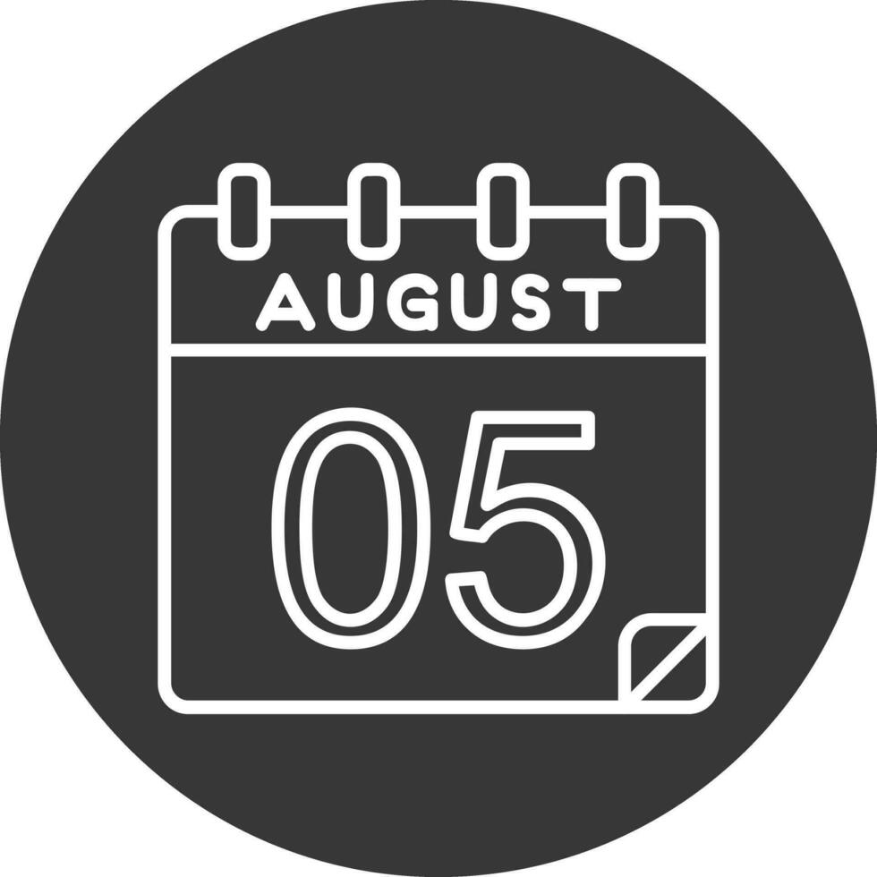 5 5 agosto vector icono