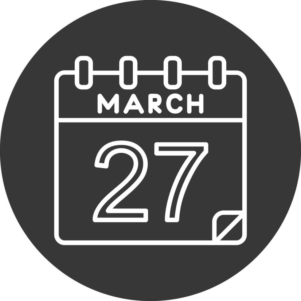 27 marzo vector icono