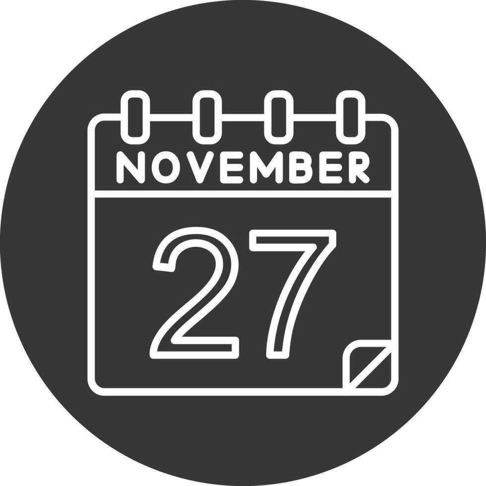 27 noviembre vector icono