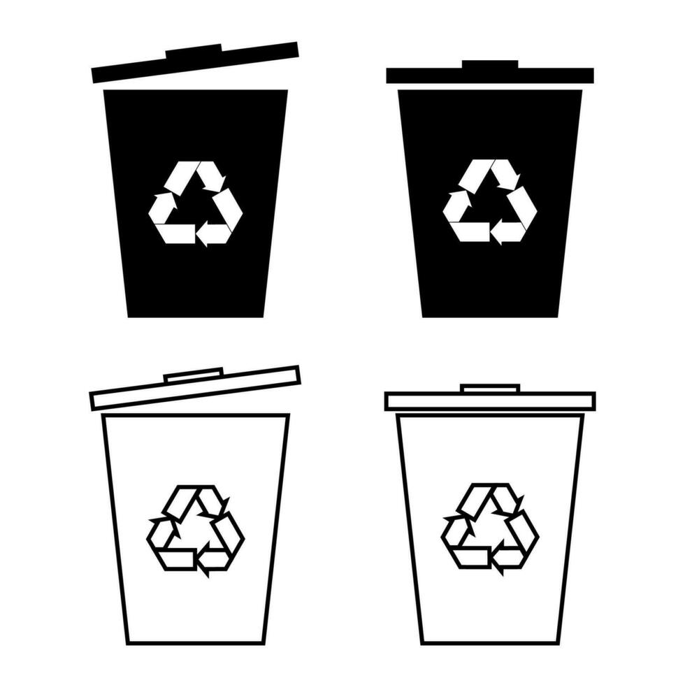 Recycle bin icon on pack. Vector design.