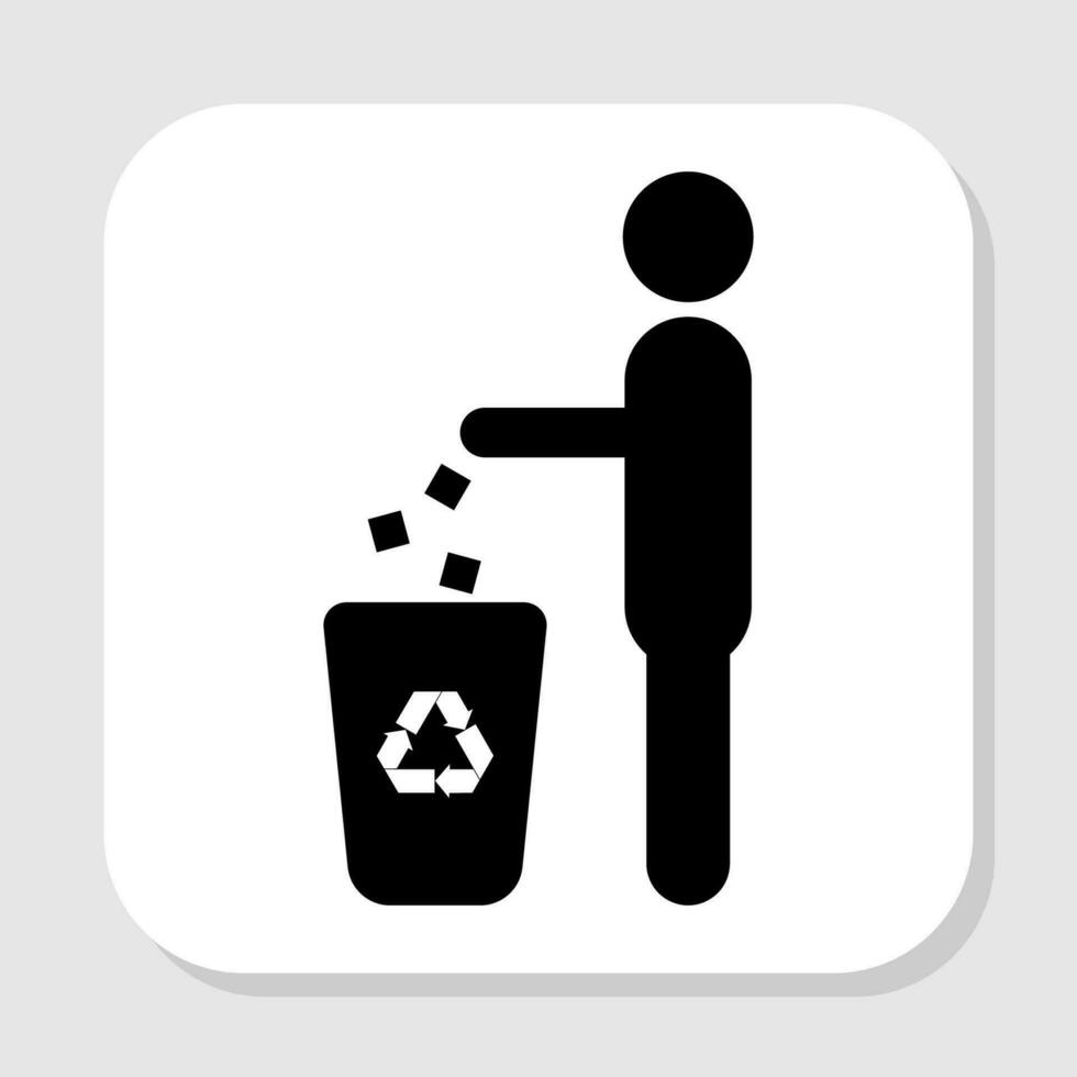 Throwing trash sign. Vector design.