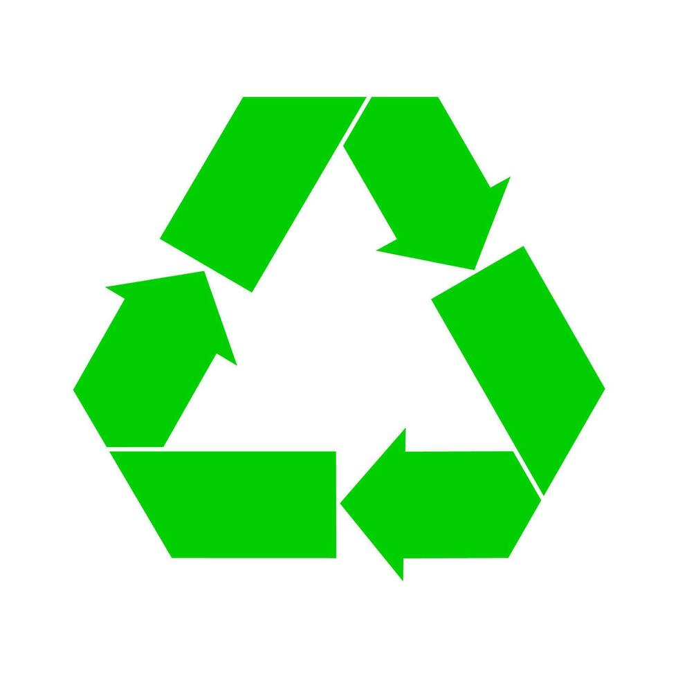 Recycling icon on green color. Vector design.
