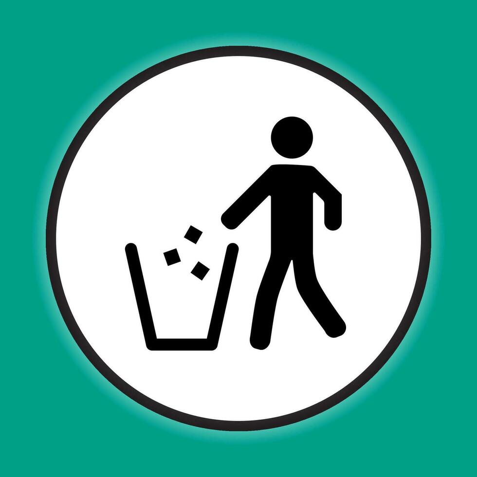 Throwing trash sign. Vector design.