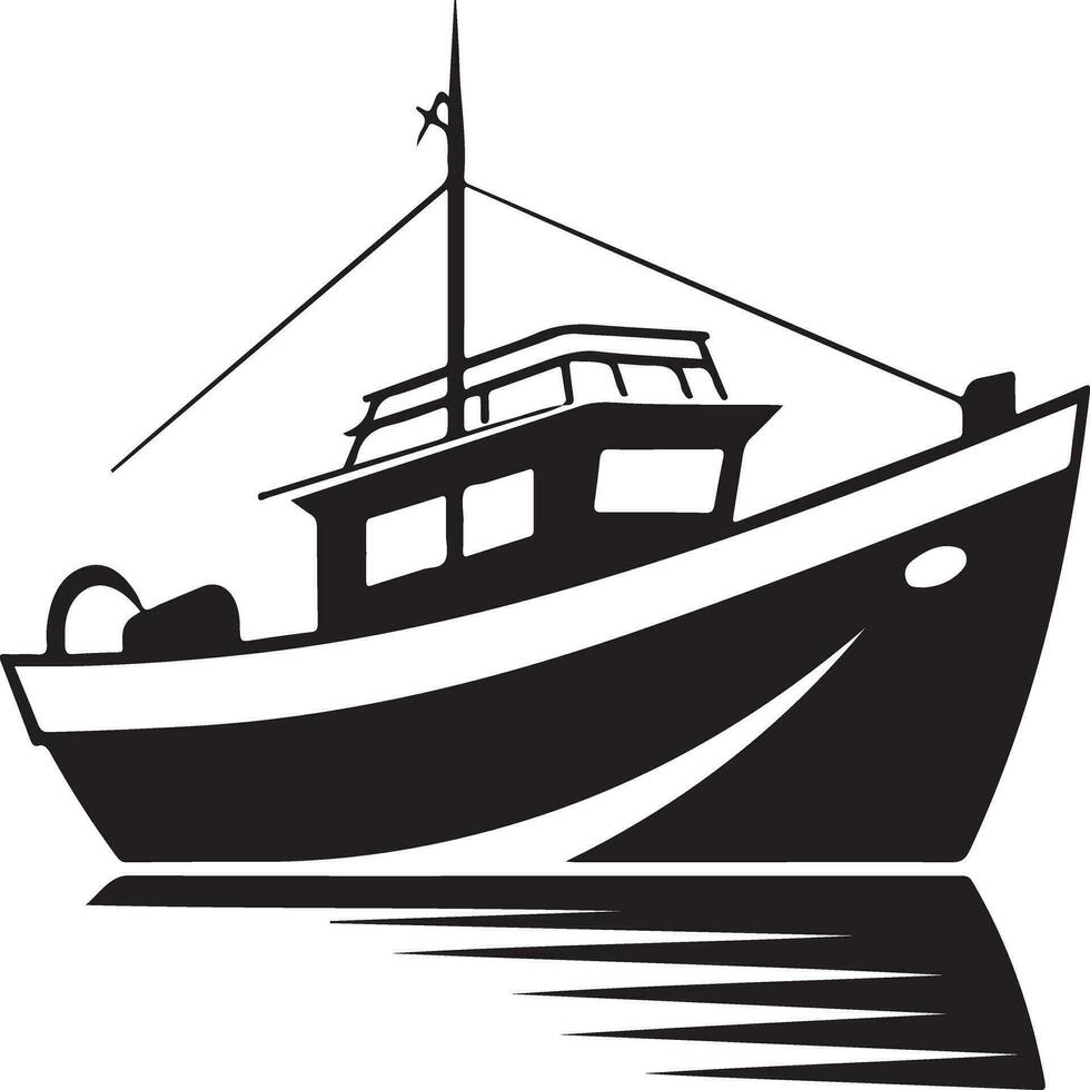 vector de barco de pesca