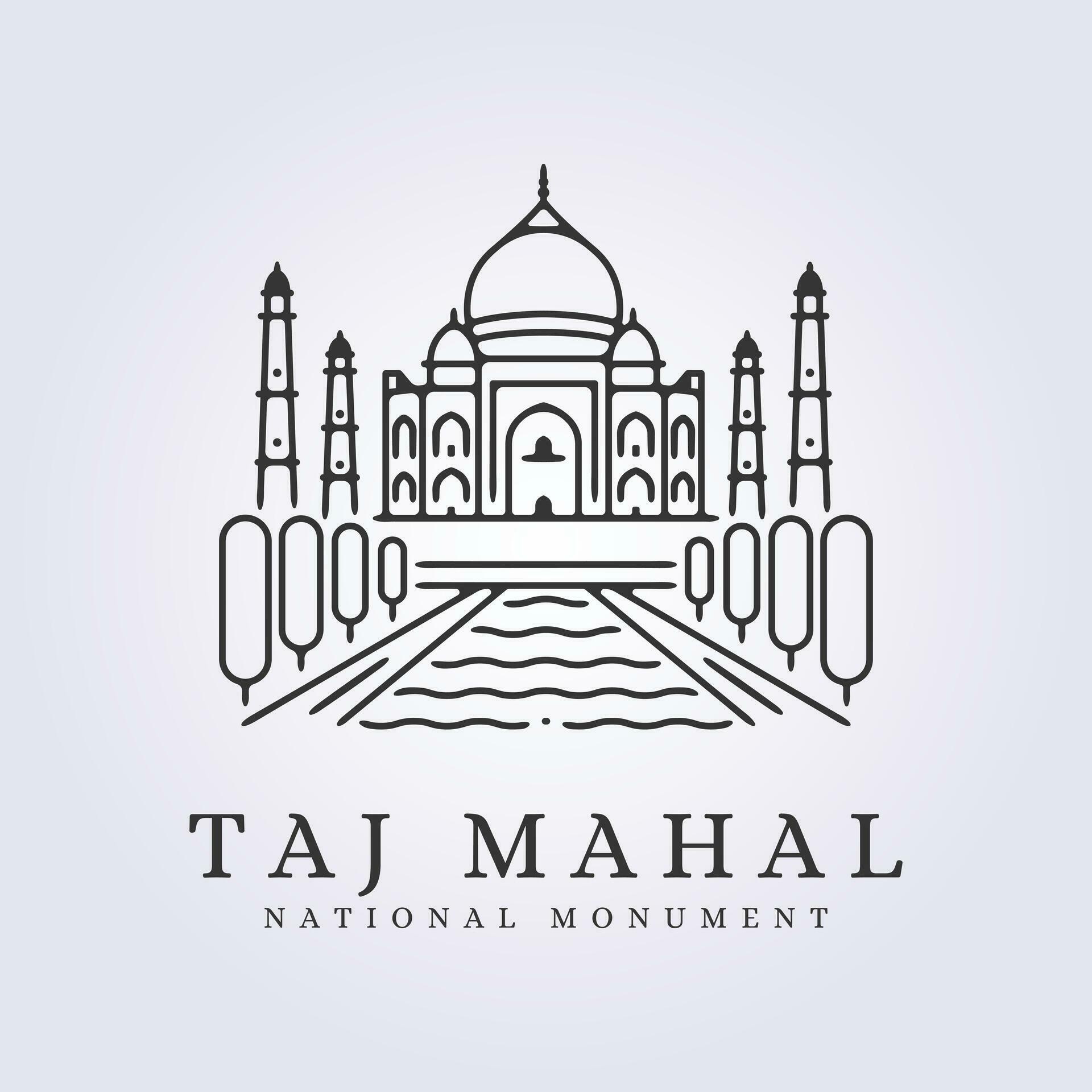 symbol of taj mahal vector icon logo linear illustration outline design ...