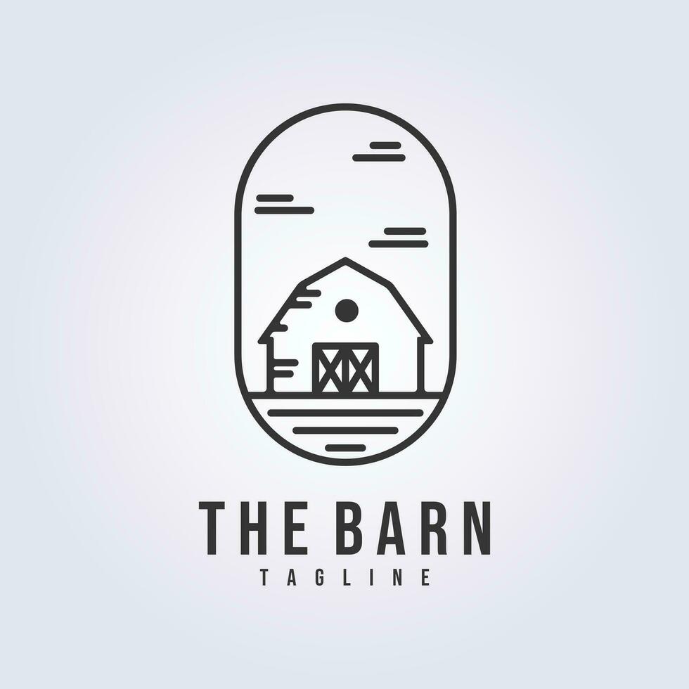 logo of the barn outline vector illustration design